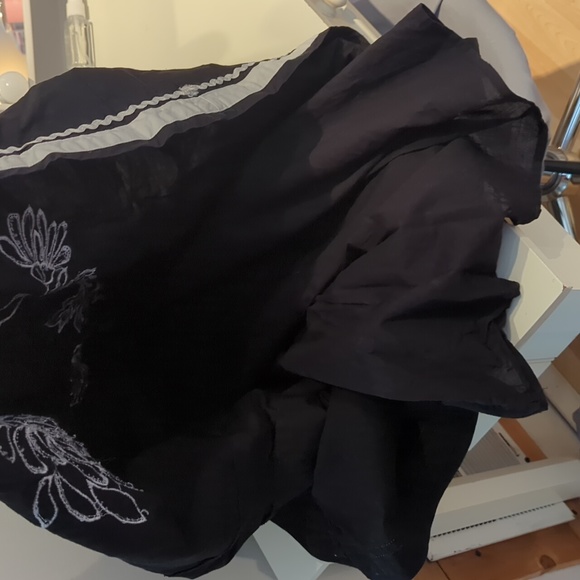 Vintage 00s Allison Taylor Size 4 black white embroidered rick rack A line - Picture 6 of 6